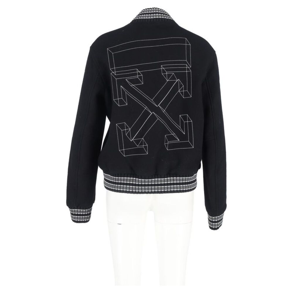 Pre Loved Off White Vintage Varsity Jacket Geomet… - image 6